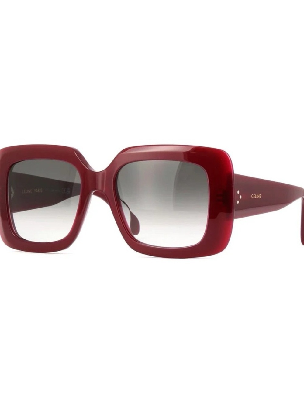 NWT Celine Burgundy Oversized Square Sunglasses with case and box